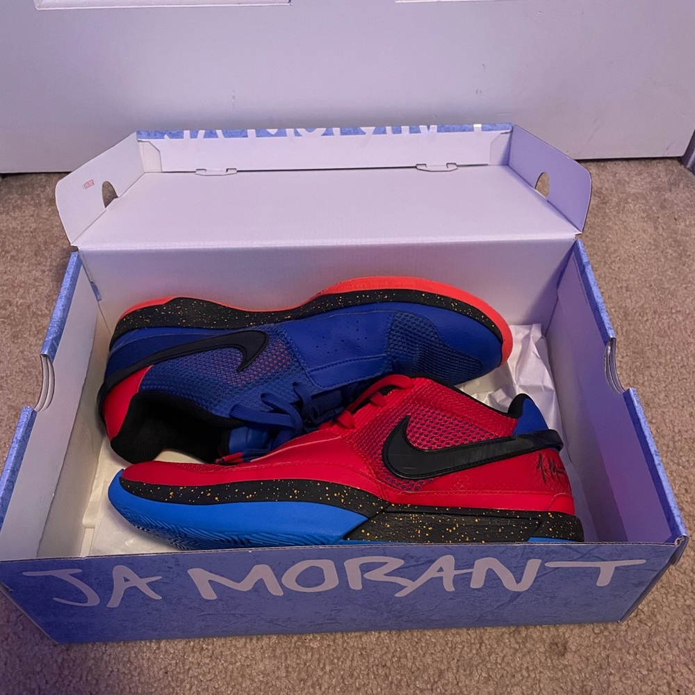 Ja 1 hunger mismatch basketball shoes.